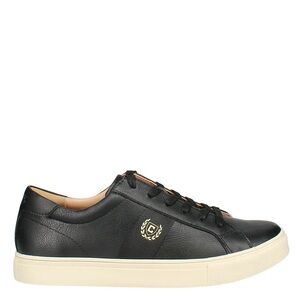 Chaps Black Leather Low-Top Sneakers with Cream Sole size 11 1/2